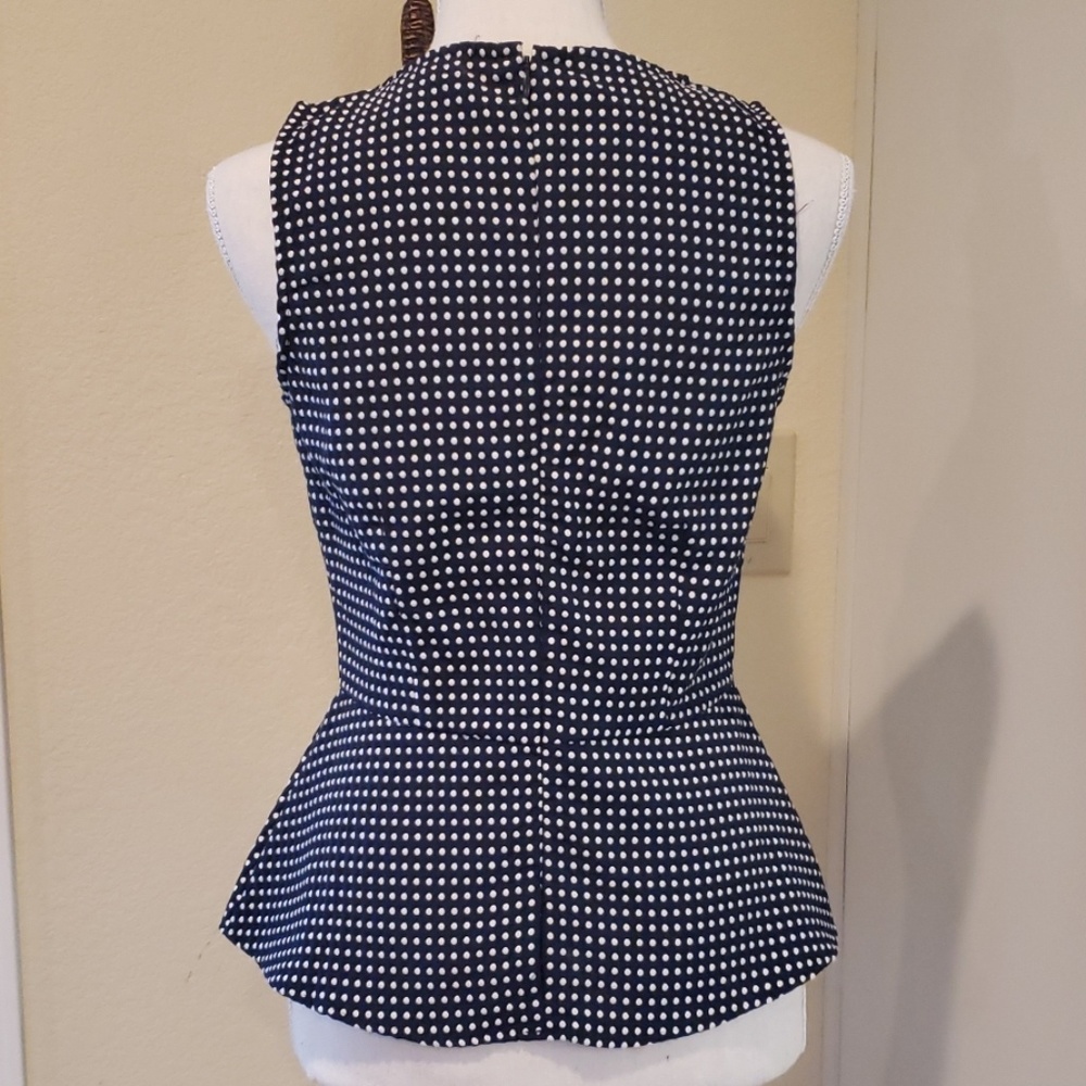 Banana Republic polka dot tailored top Sz 2P - Picture 3 of 4